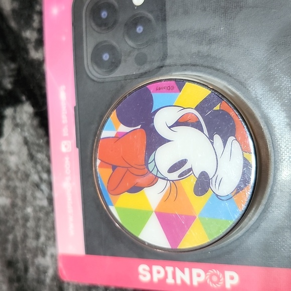 DISNEY SPINPOP PHONE GRIP MINNIE MOUSE TRIANGLES KICKSTAND - Picture 7 of 10